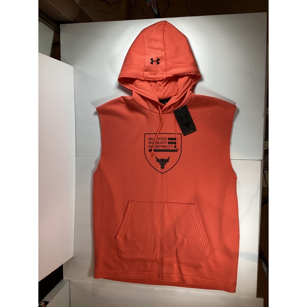 NWT Under Armour Men's Project Rock HVYWT Terry Sleeveless Hoodie Men's LRG
